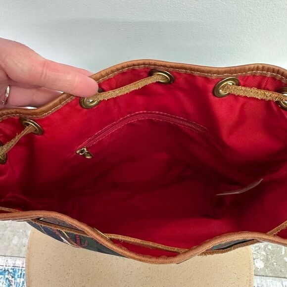 Accessories Unlimited Maine Vintage Plaid Equestrian Printed Canvas Leather Trim - Picture 5 of 16